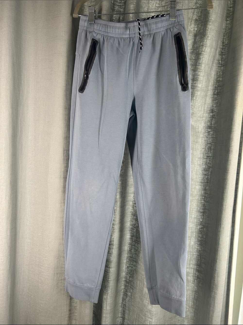 Old Navy Pale Blue Kids Jogger Pants with Black Zip Accents